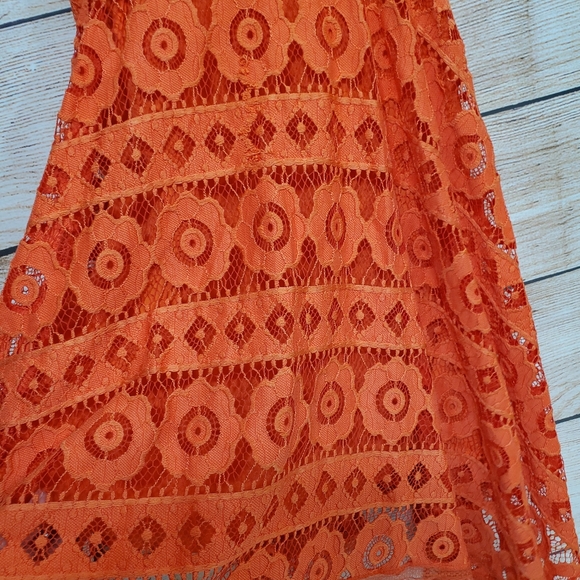 NWT Free People Just Like Honey Coral Orange Lace Dress 0 - Picture 10 of 16